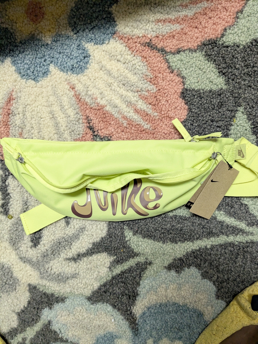 Nike Neon Yellow Waist Bag with Retro Logo